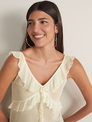 Ecru Mesh Ruffle Cami - Image 5 of 7