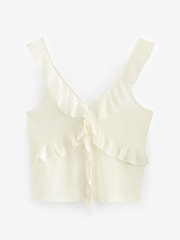 Ecru Mesh Ruffle Cami - Image 6 of 7