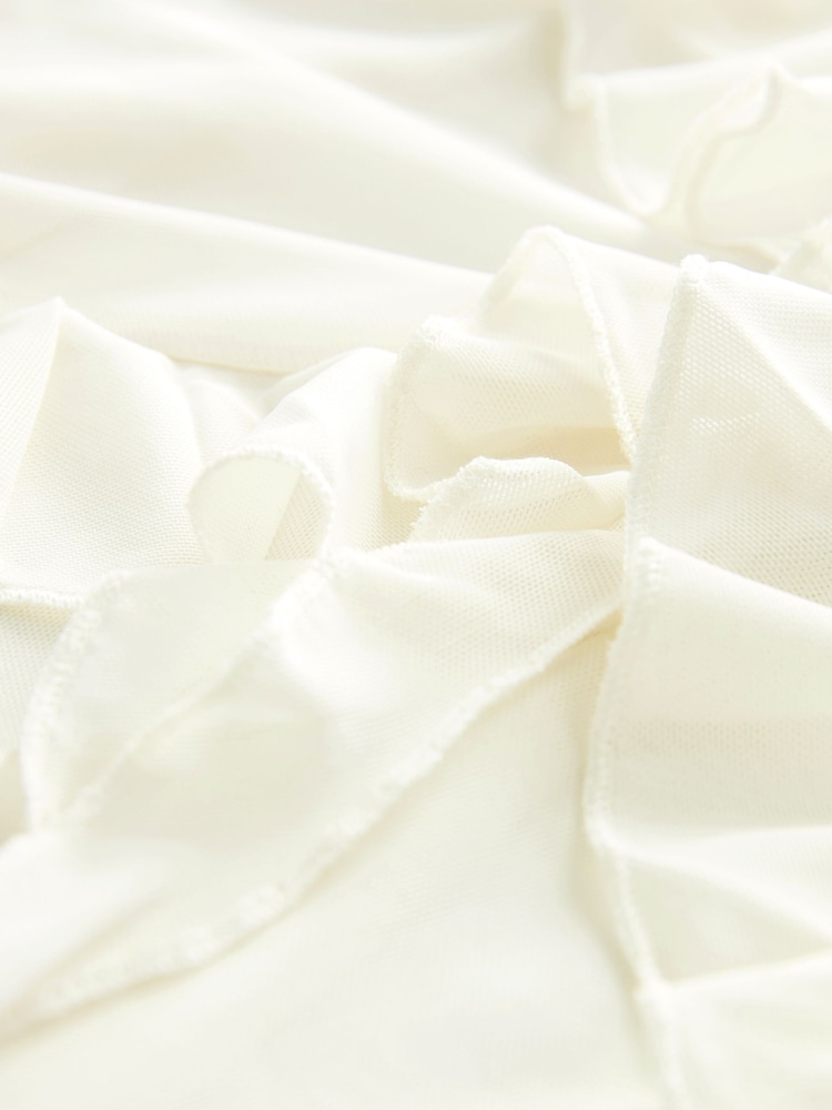 Ecru Mesh Ruffle Cami - Image 7 of 7