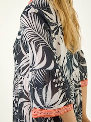 Roman Black Leaf Border Print Maxi Dress - Image 5 of 5