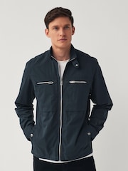 Navy Blue Shower Resistant Utility Shacket - Image 1 of 11