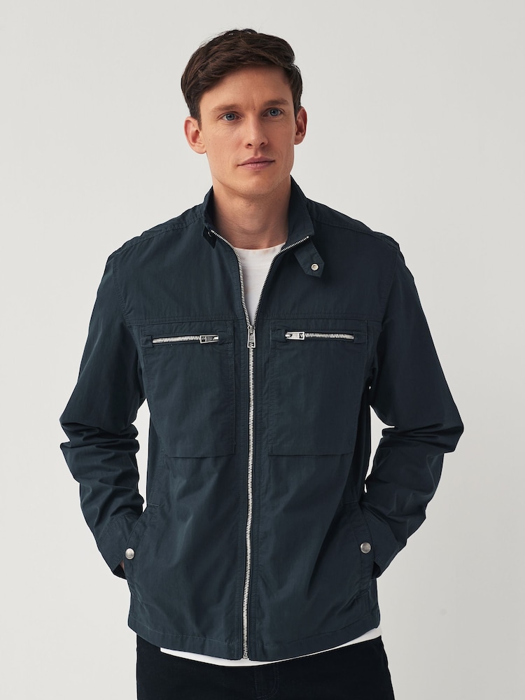 Navy Blue Shower Resistant Utility Shacket - Image 1 of 11