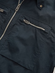 Navy Blue Shower Resistant Utility Shacket - Image 10 of 11