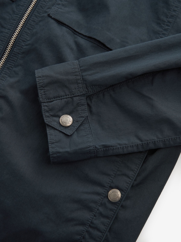 Navy Blue Shower Resistant Utility Shacket - Image 11 of 11