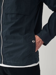 Navy Blue Shower Resistant Utility Shacket - Image 6 of 11