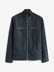 Navy Blue Shower Resistant Utility Shacket - Image 7 of 11
