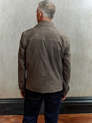 Dark Stone Suede Shacket - Image 3 of 10