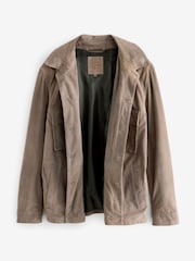 Dark Stone Suede Shacket - Image 6 of 10