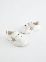 White Wide Fit (G) Star Trainers - Image 1 of 6