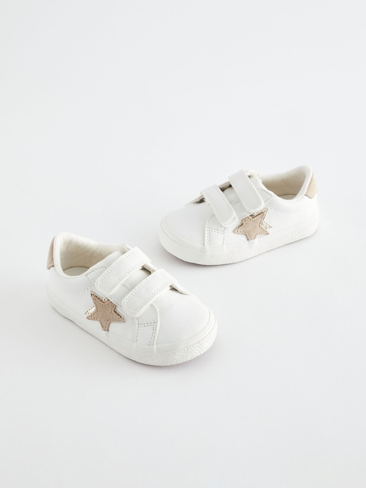 White Wide Fit (G) Star Trainers - Image 1 of 6