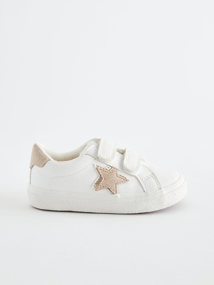 White Wide Fit (G) Star Trainers - Image 2 of 6