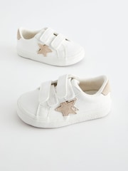 White Wide Fit (G) Star Trainers - Image 4 of 6