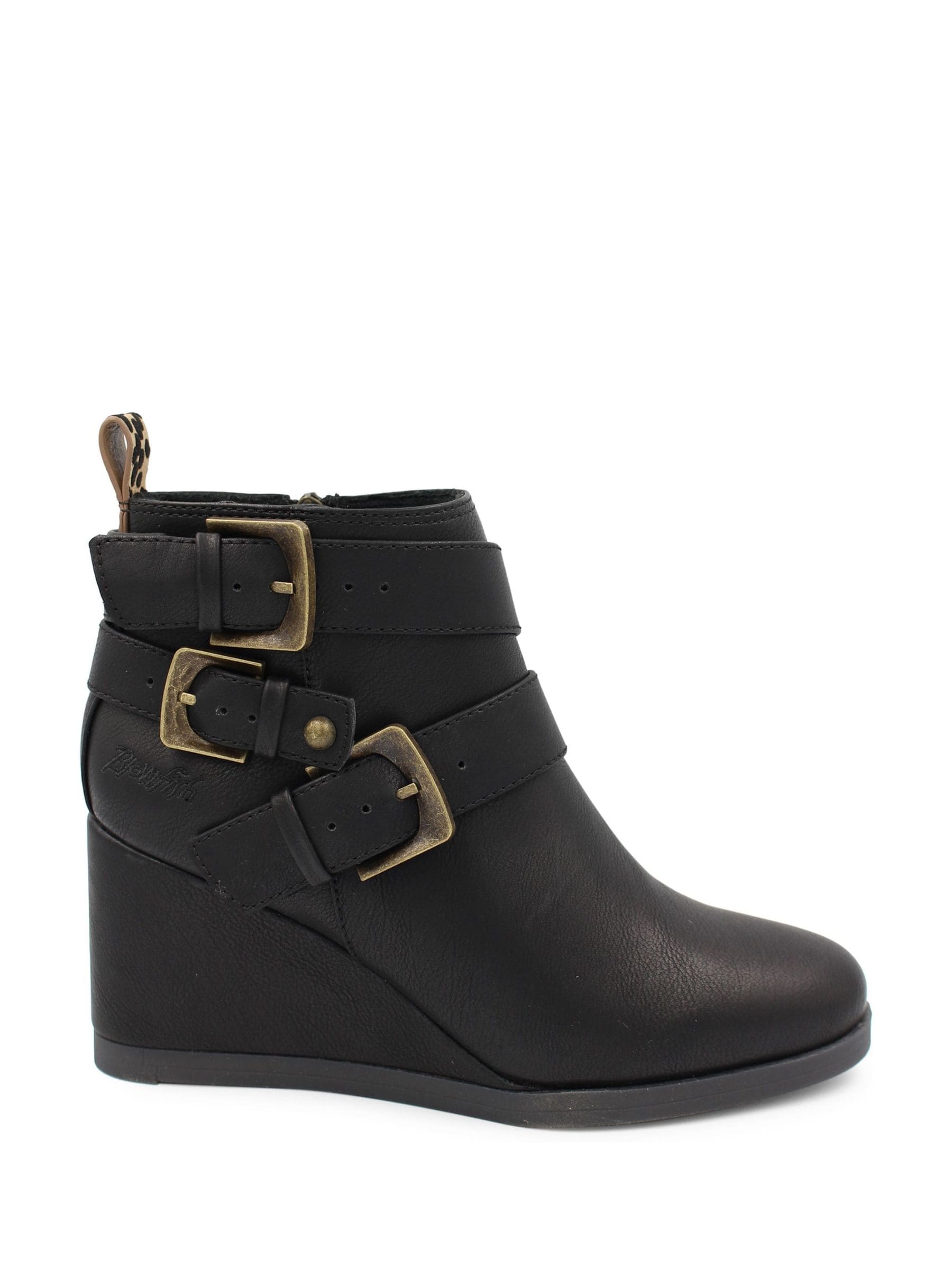 Buy Blowfish Malibu Womens Pomela Wedge Buckle Ankle Black Boots from Next Australia