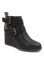 Blowfish Malibu Womens Pomela Wedge Buckle Ankle Black Boots - Image 2 of 3