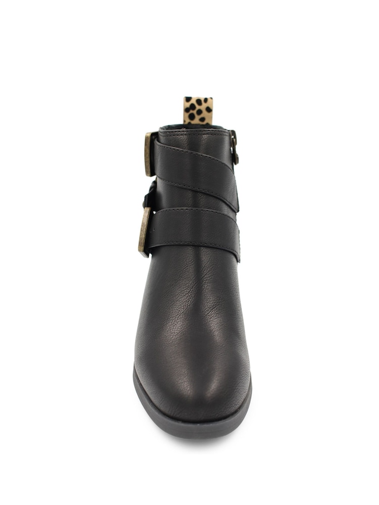 Blowfish Malibu Womens Pomela Wedge Buckle Ankle Black Boots - Image 3 of 3