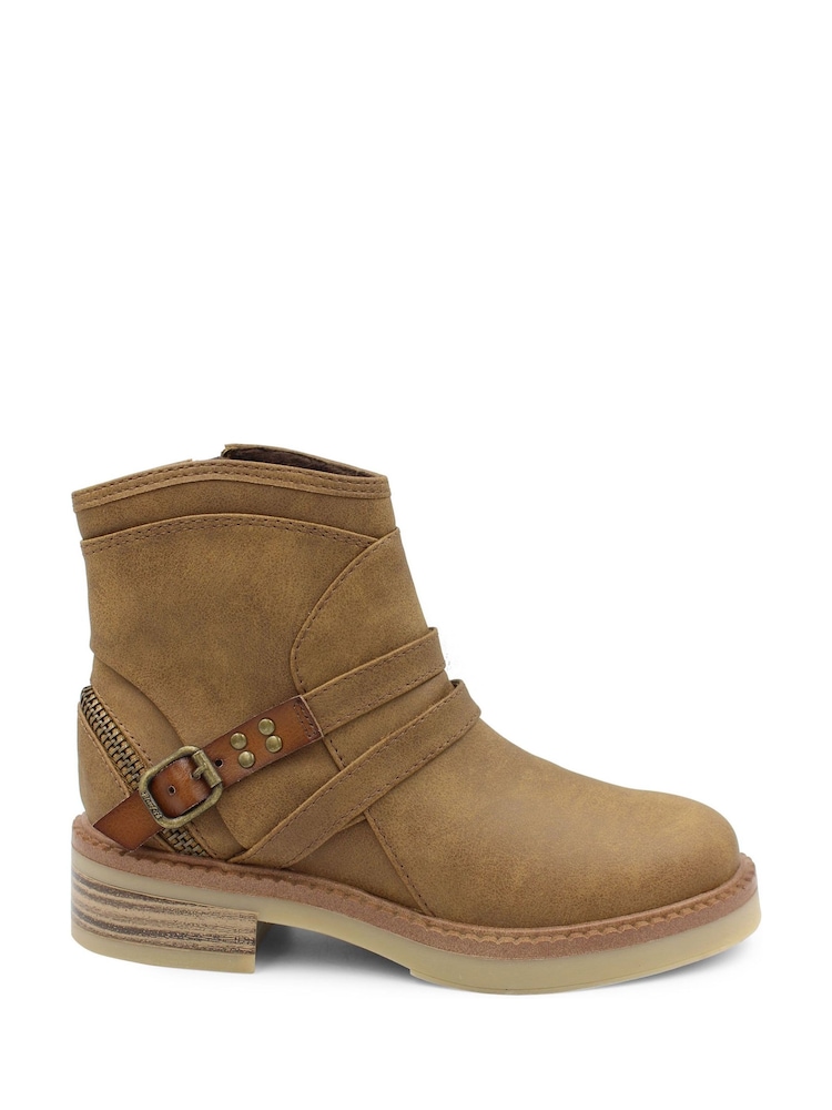 Blowfish Malibu Womens Natural Visit Buckle Strap Ankle Boots - Image 1 of 3