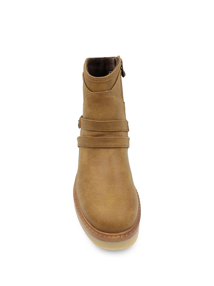Blowfish Malibu Womens Natural Visit Buckle Strap Ankle Boots - Image 3 of 3