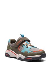 Clarks Green Combi Feather Jump Kids Trainers - Image 3 of 7