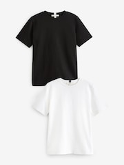 Schwarz/Weiß - Schwere T-Shirts im 2er-Pack - Image 1 of 8