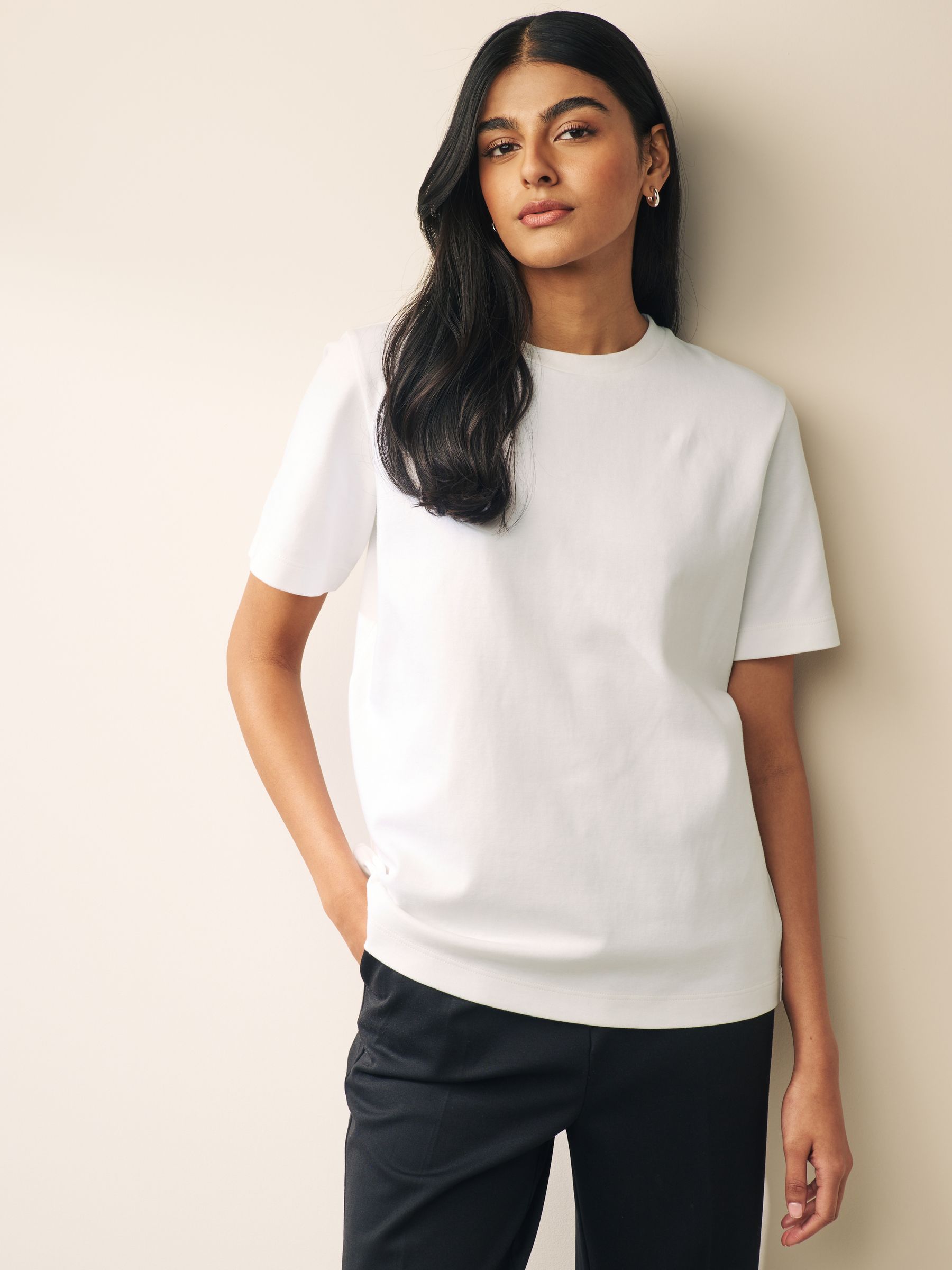 Buy Black/White Short Sleeve Heavyweight T-Shirts 2 Pack