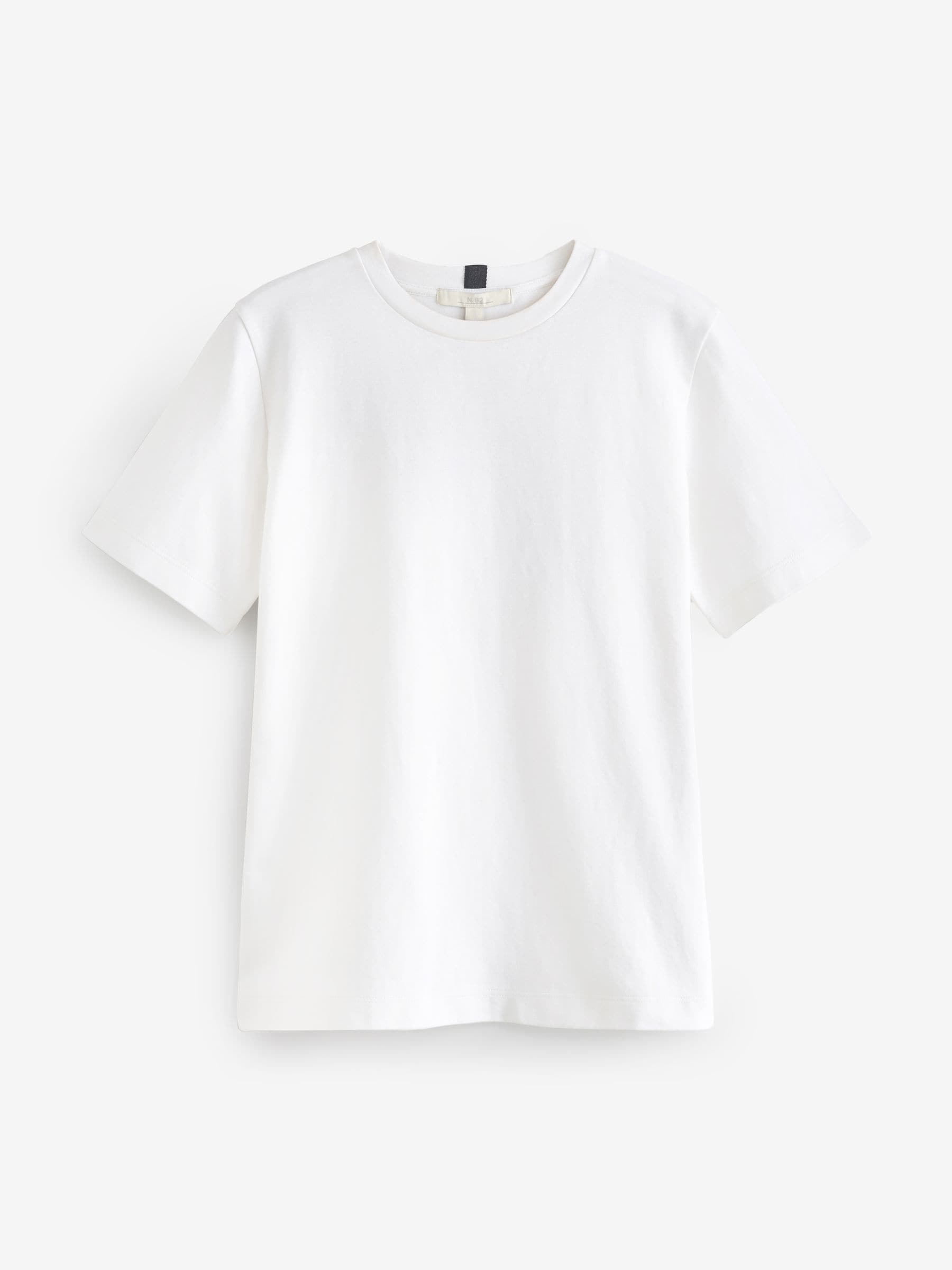 Buy Black/White Short Sleeve Heavyweight T-Shirts 2 Pack