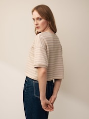 Neutral Short Sleeve Heavyweight Crochet T-Shirt - Image 2 of 6
