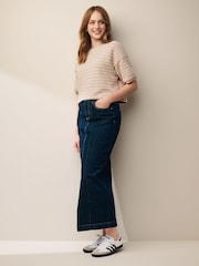 Neutral Short Sleeve Heavyweight Crochet T-Shirt - Image 3 of 6