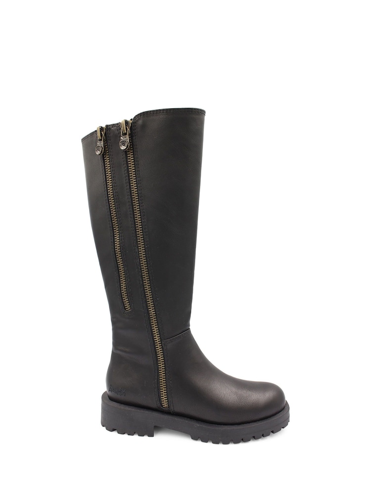 Blowfish Malibu Womens Angels Double Zip Knee Black Boots - Image 1 of 3