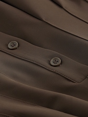 Chocolate Brown Corset Detail Short Sleeve Jumpsuit - Image 7 of 7