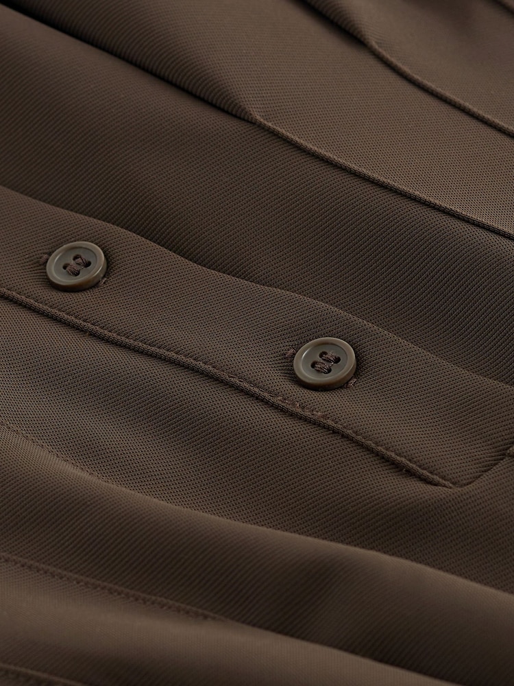 Chocolate Brown Corset Detail Short Sleeve Jumpsuit - Image 7 of 7