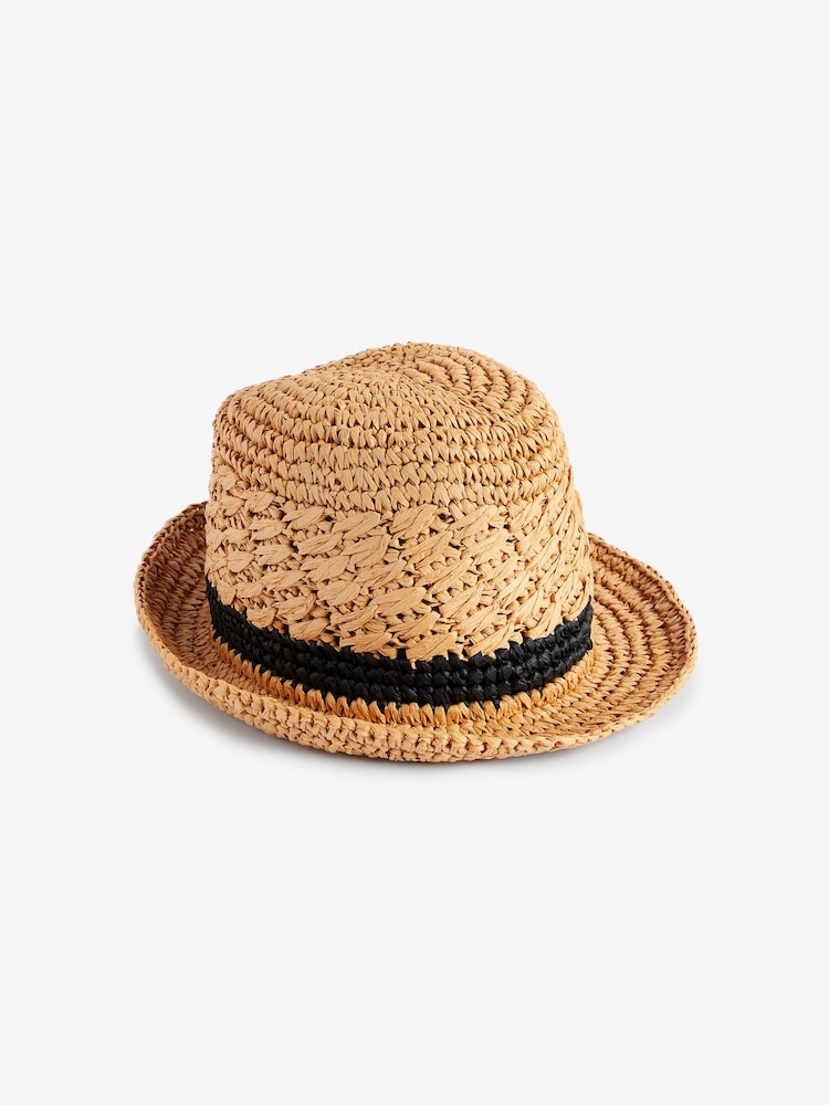 Neutral and Black Trilby Hat - Image 3 of 3