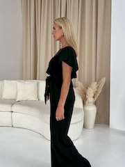 Girl In Mind Black Petite Tamara Frilled Jumpsuit - Image 3 of 4