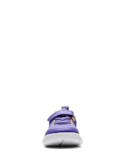 Clarks Purple Synthetic Hoop Run Kids Trainers - Image 5 of 7