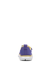 Clarks Purple Synthetic Hoop Run Kids Trainers - Image 6 of 7