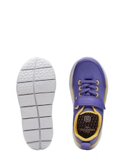 Clarks Purple Synthetic Hoop Run Kids Trainers - Image 7 of 7