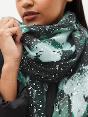 Watercolour Green Foil Lightweight Scarf - Image 2 of 5