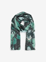 Watercolour Green Foil Lightweight Scarf - Image 3 of 5