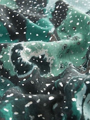 Watercolour Green Foil Lightweight Scarf - Image 4 of 5