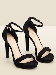Sosandar Black Block Two Part Platform Heels - Image 2 of 3