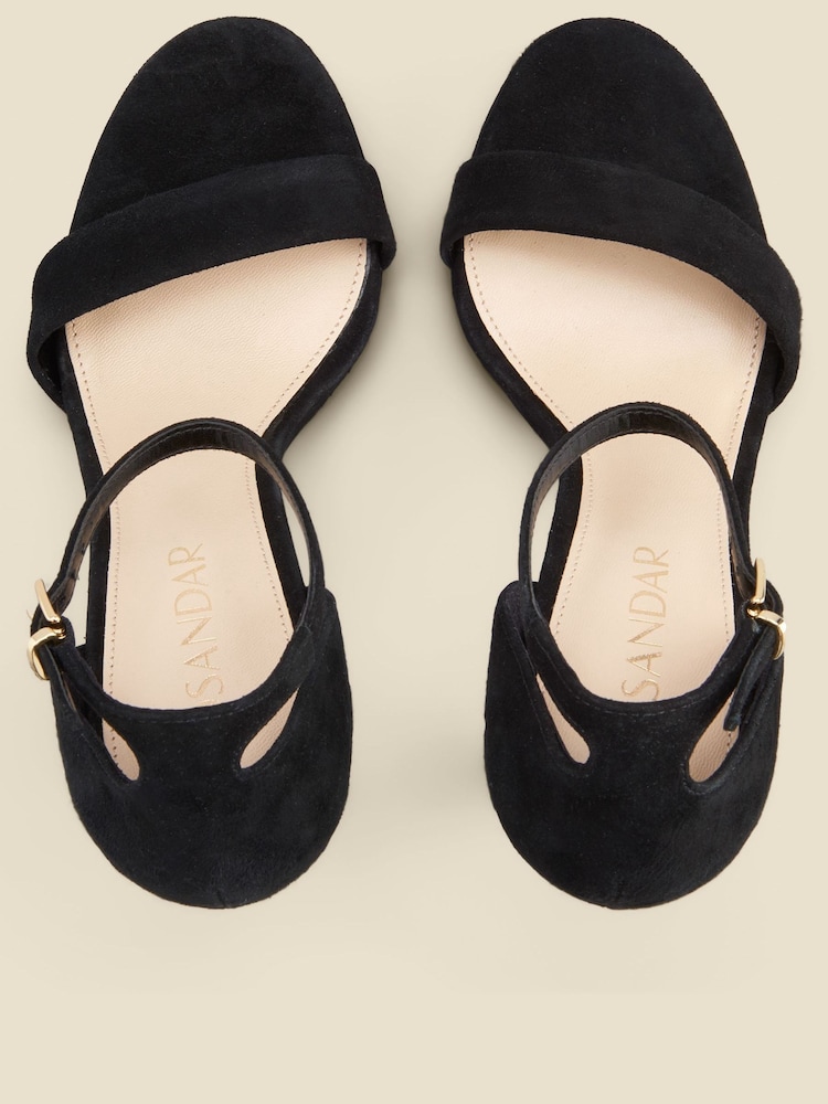 Sosandar Black Block Two Part Platform Heels - Image 3 of 3