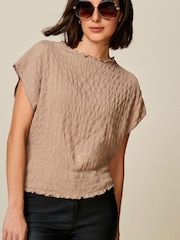 Neutral Short Sleeve Textured T-Shirt - Image 1 of 1
