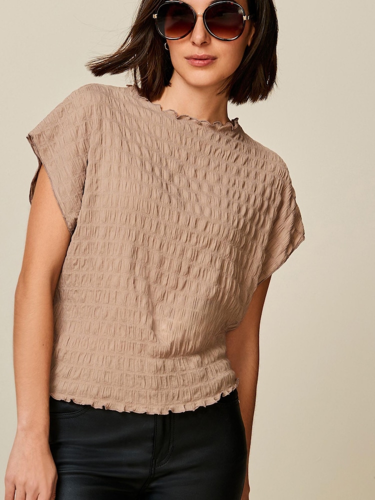 Neutral Short Sleeve Textured T-Shirt - Image 1 of 1
