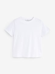 Weiß - Kurzärmeliges T-Shirt mit Rundhalsausschnitt aus 100 % Baumwolle - Bild 6 von 7