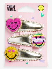 Gold Tone SMILEYWORLD® Hair Clips 3 Pack - Image 1 of 4