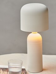 Abigail Ahern Cream Barkly Table Lamp - Image 1 of 3