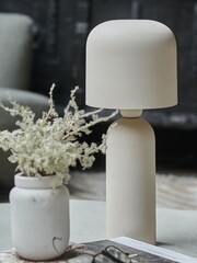 Abigail Ahern Cream Barkly Table Lamp - Image 2 of 3