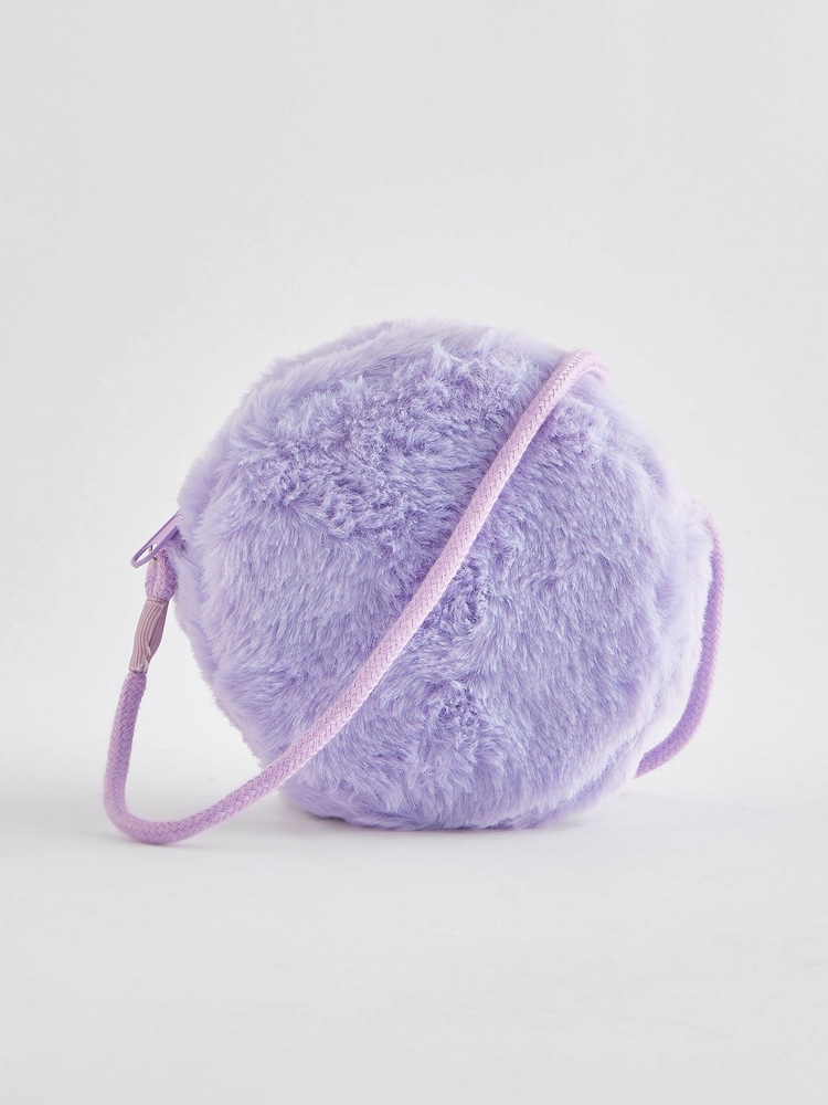 Lilac Purple SMILEYWORLD® Faux Fur Bag - Image 2 of 3