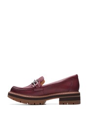 Clarks Red Leather Orianna Bit Loafer Shoes - Image 2 of 3