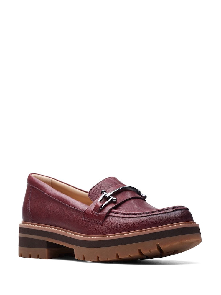 Clarks Red Leather Orianna Bit Loafer Shoes - Image 3 of 3