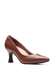 Clarks Brown Croc Effect Kataleyna Rose Wide Fit Shoes - Image 3 of 7
